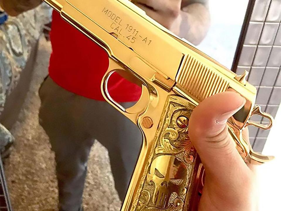  The drug trafficker posted pictures of golden guns and other pricey products on his Instagram page