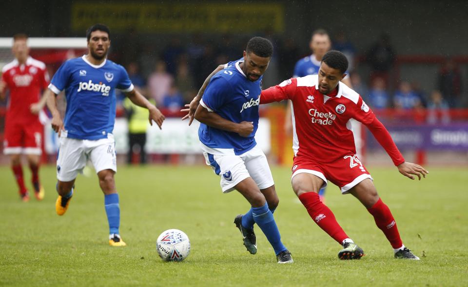  Dennon Lewis (right) will spend this season away on loan at Crawley