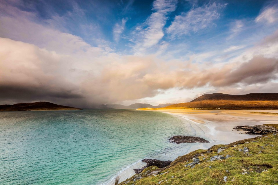 Seilebost on the Isle of Harris looks like a tropical beach, but expect the weather to be changeable