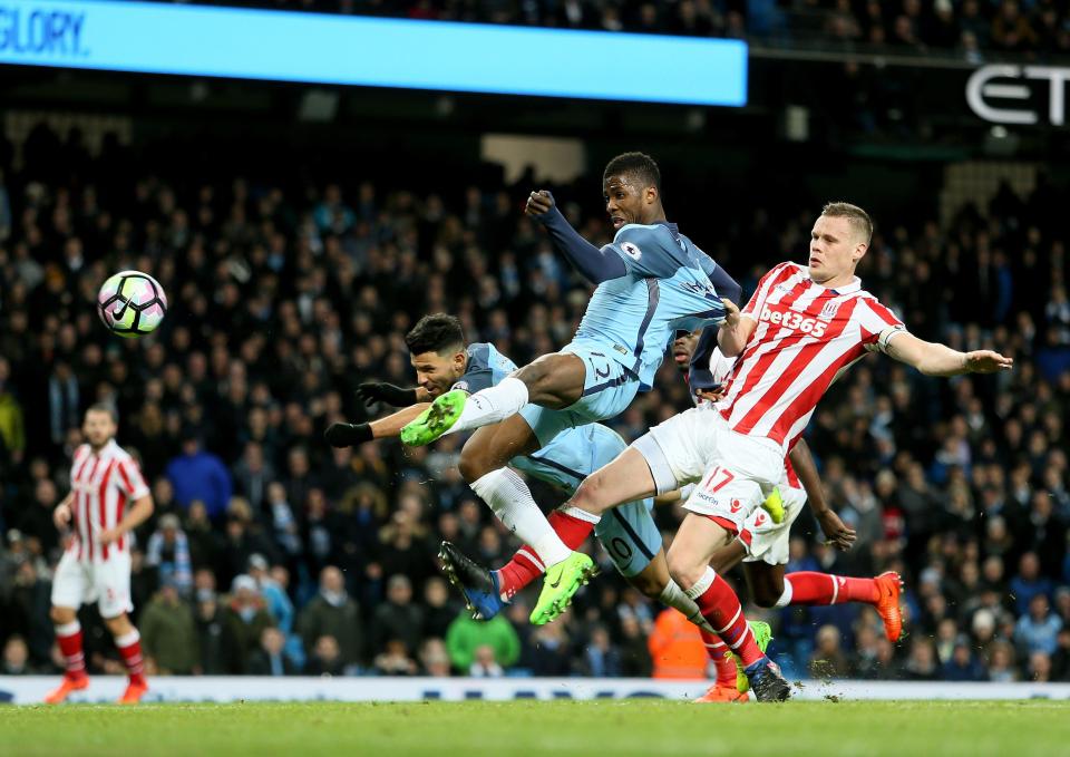  Striker Iheanacho in action against Stoke last season