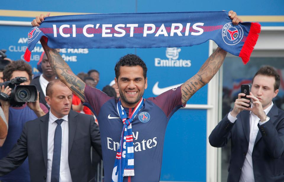  Dani Alves joined PSG this summer on a free transfer