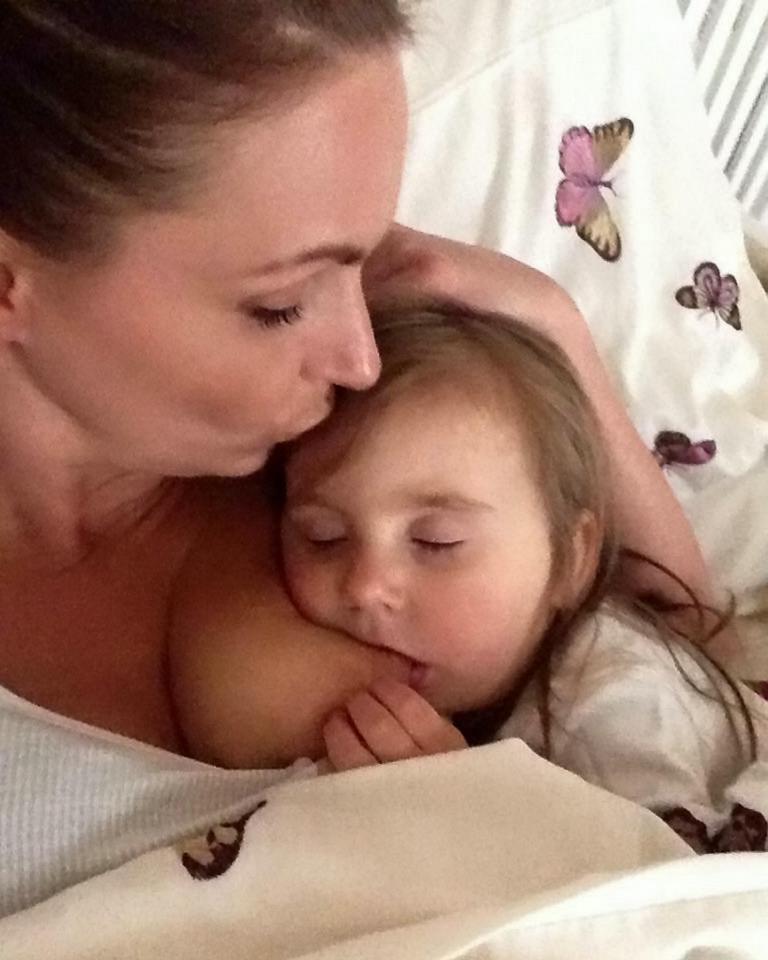  Leanne shared a video online that showed her breastfeeding her four-year-old daughter Poppy