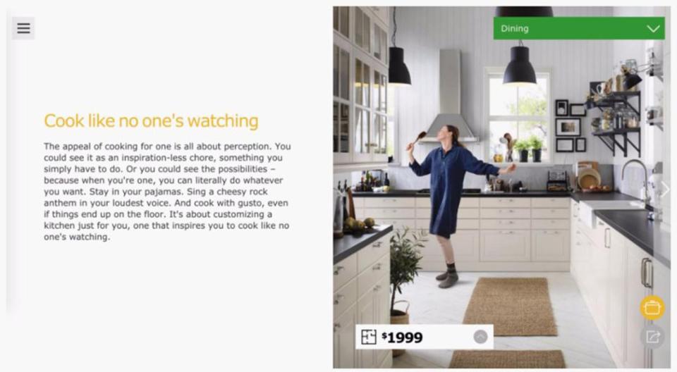  A US ad shows a large kitchen in the catalogue