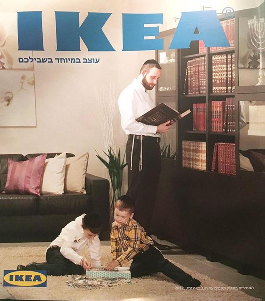  A edition targeting Orthodox Jews in Israel only features men and boys - with many of them reading religious texts in the snaps