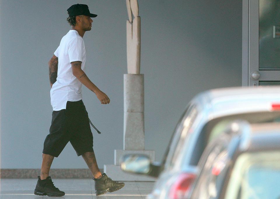  Neymar was pictured in Porto on Wednesday ahead of his move to PSG