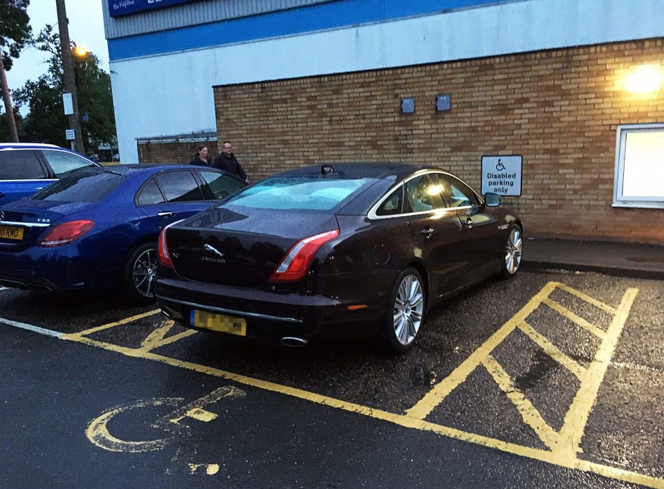  Leader of Bracknell Forest Council's black Jaguar was parked without a blue badge in the space