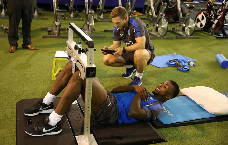  Kelechi Iheanacho is put through his paces after arriving at Leicester