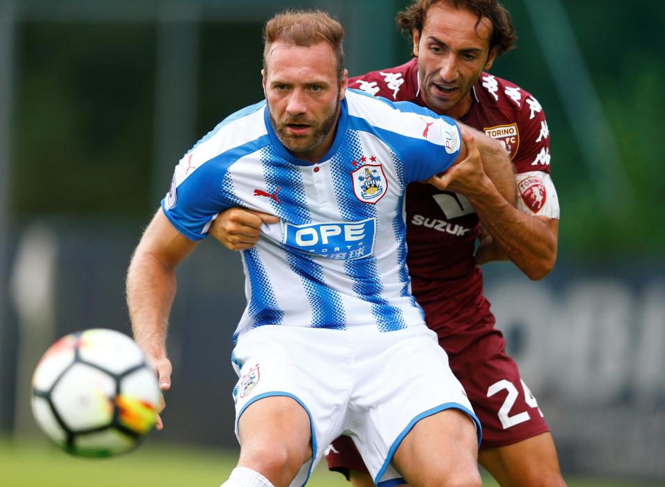  Huddersfield ace Laurent Depoitre is also a physical presence to be reckoned with