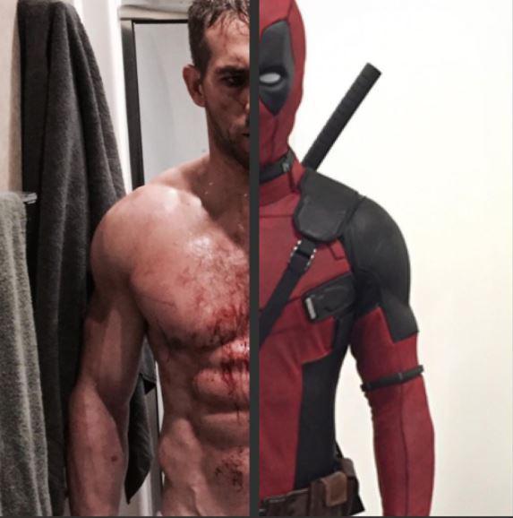  Ryan Reynolds has revealed his incredible body during a break from filming Deadpool