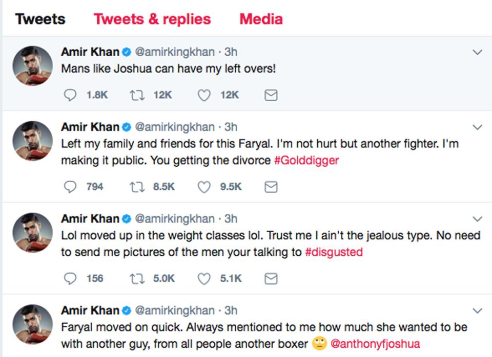  Boxing ace Amir had a public meltdown on social media