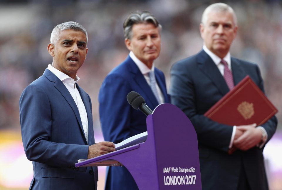  Sadiq Khan followed Seb Coe and Prince Andrew in giving speeches