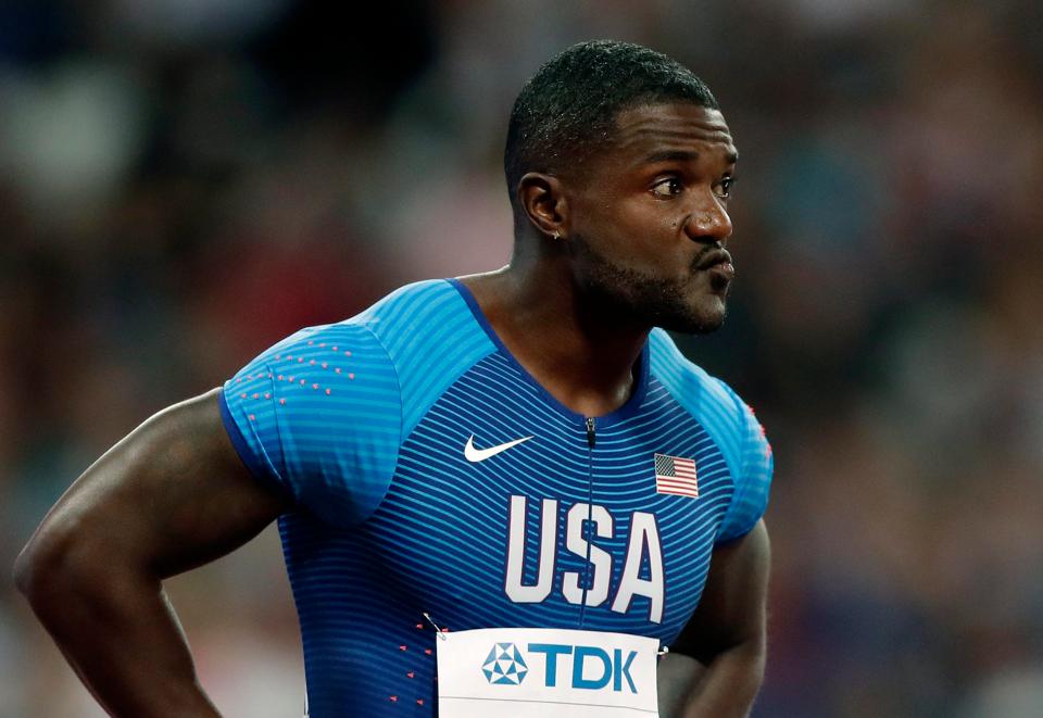  Justin Gatlin was booed by the London crowd as he ran in his heat