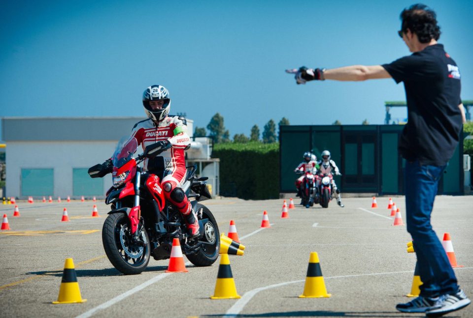  The instructors had Joanna hitting corners and braking hard to engage the cornering ABS