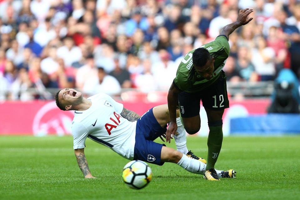  Kieran Trippier screams out in agony after being injured during Spurs' game against Juventus