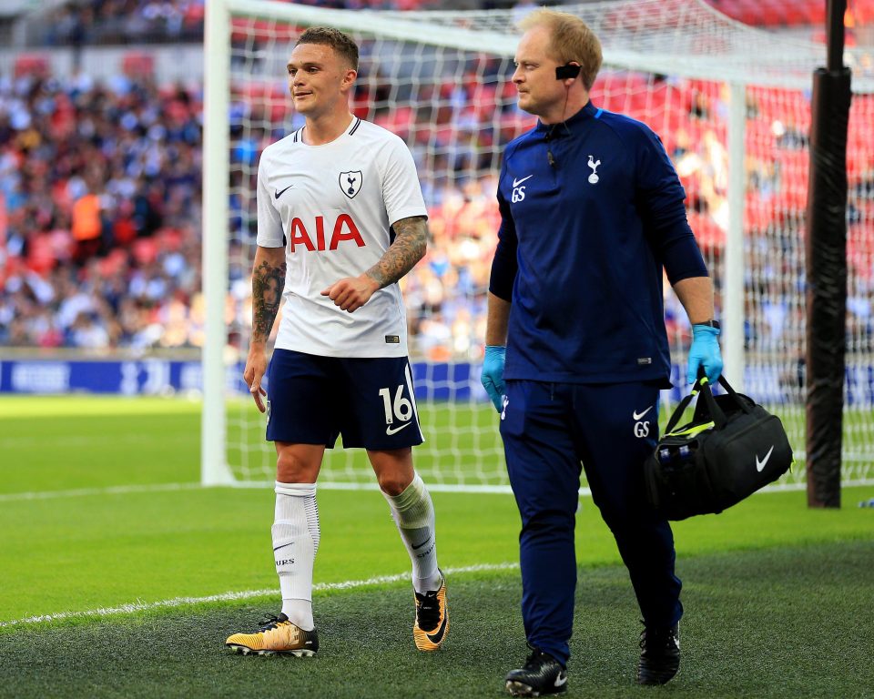  Kieran Trippier was backed to be first-choice right-back but is now injured