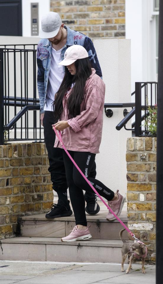  Scarlett and Luke leave their home in north London to walk their chihuahua