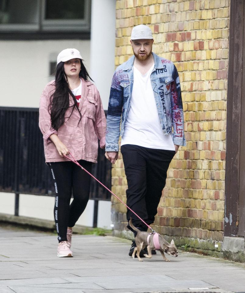  Scarlett Moffatt and boyfriend Luke Crodden walking their dog