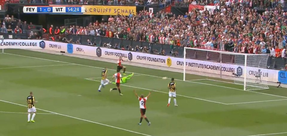  Vitesse had penalty appeals turned down - before being awarded a spot-kick for the same incident more than two minutes after the foul