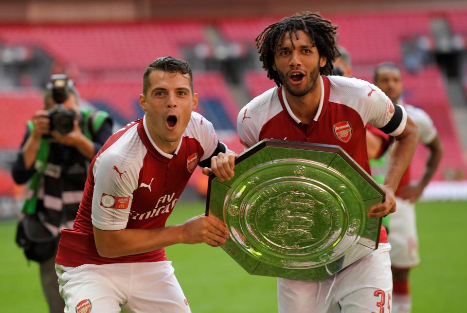  Egypt midfielder Mohamed Elneny played alongside Granit Xhaka in the Community Shield win