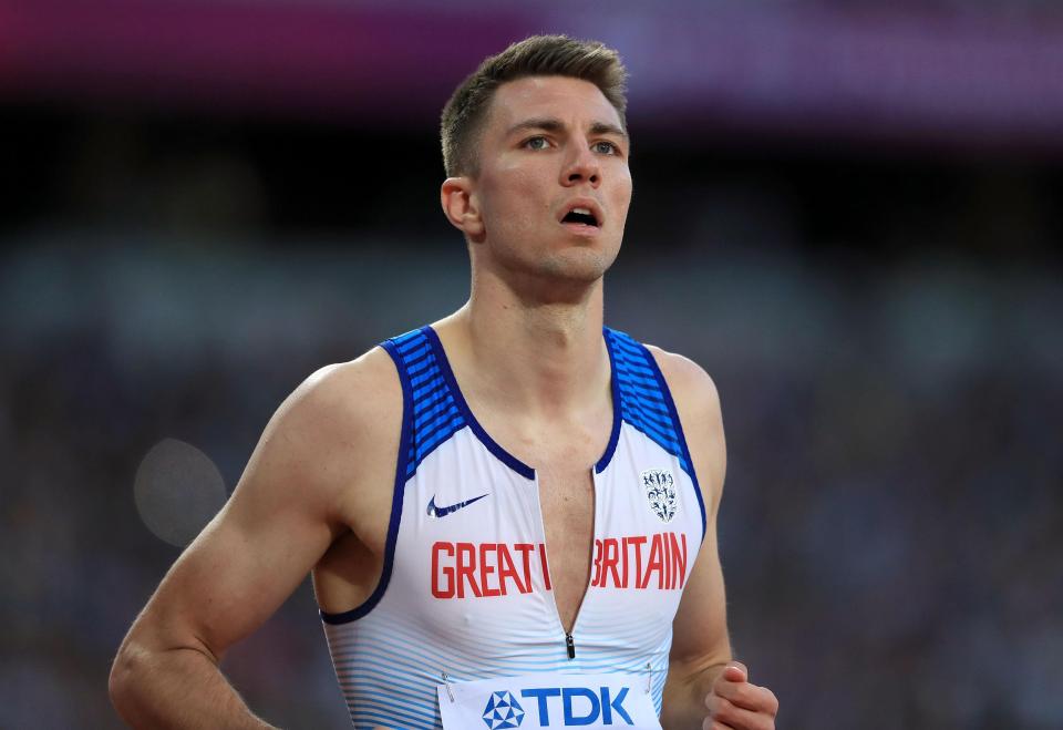  Andy Pozzi crashed out of the 110metres hurdles at the semi-final stage