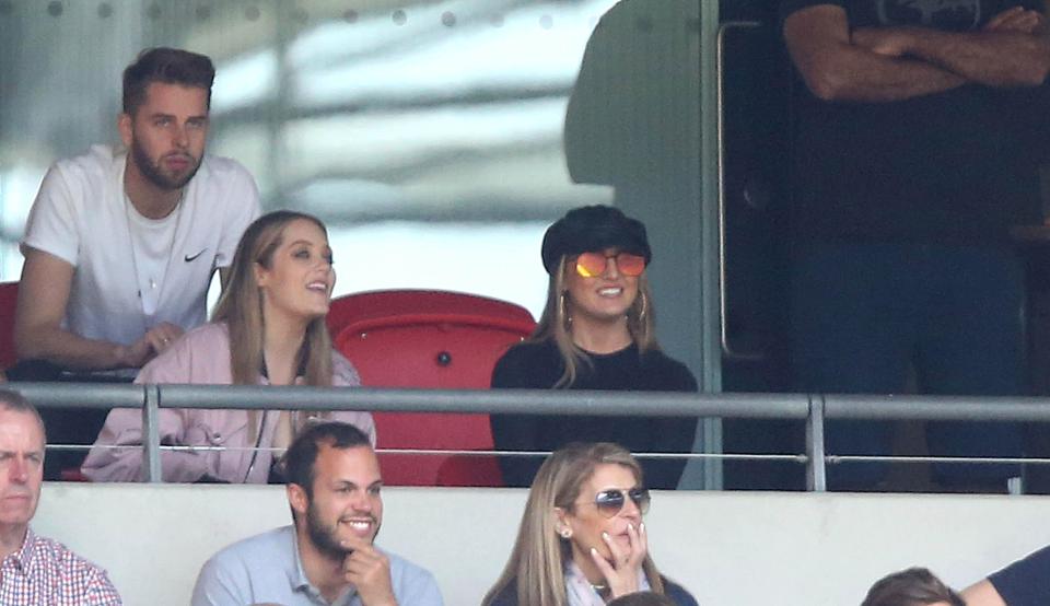  Perrie Edwards (right) watched her beau win at Wembley