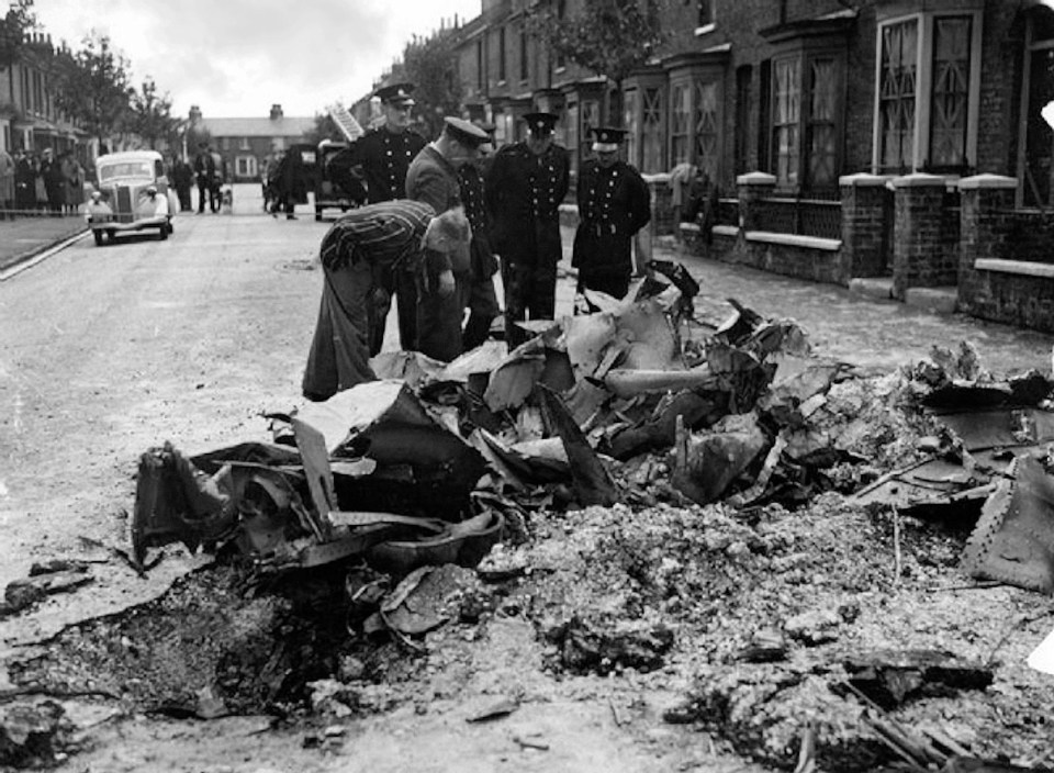 Downed planes scattered Britain and destroyed houses and streets when they were brought down