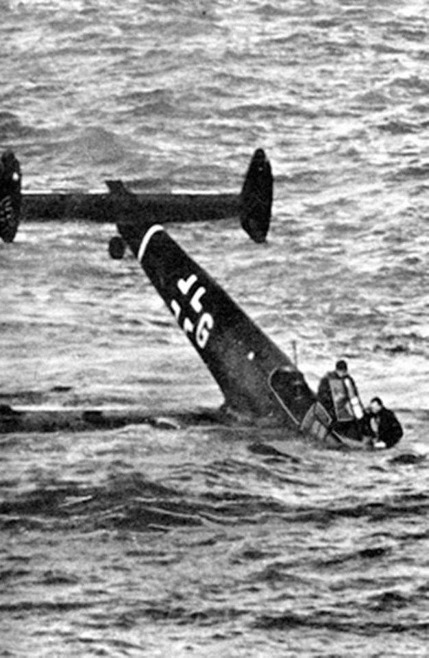 Pictured here is another plane brought down into the water by the fighting