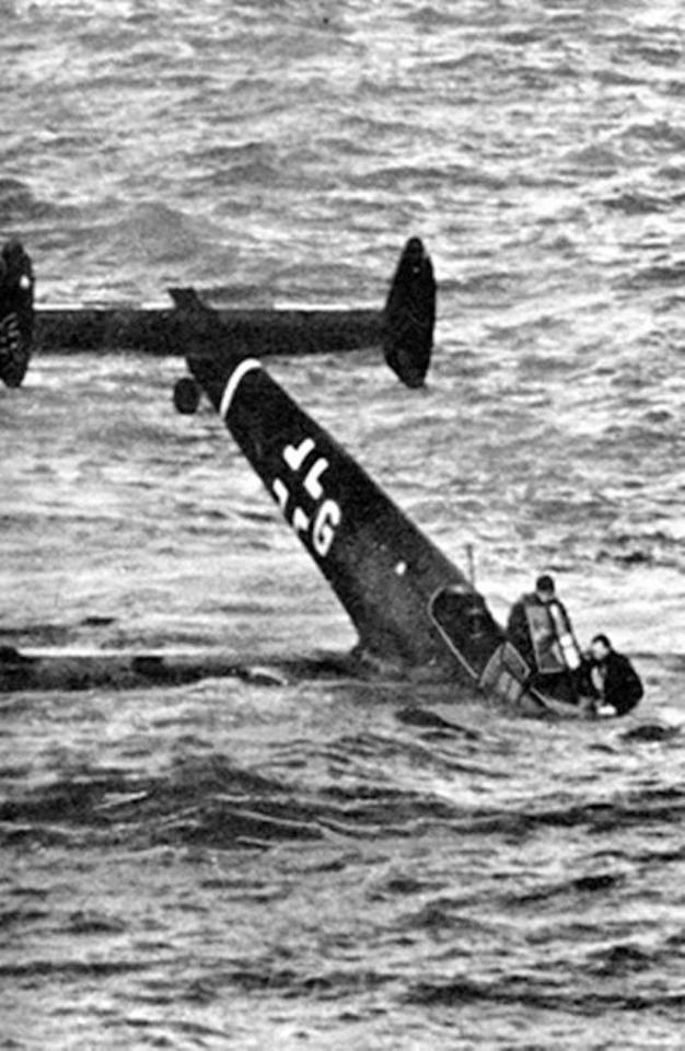  Pictured here is another plane brought down into the water by the fighting