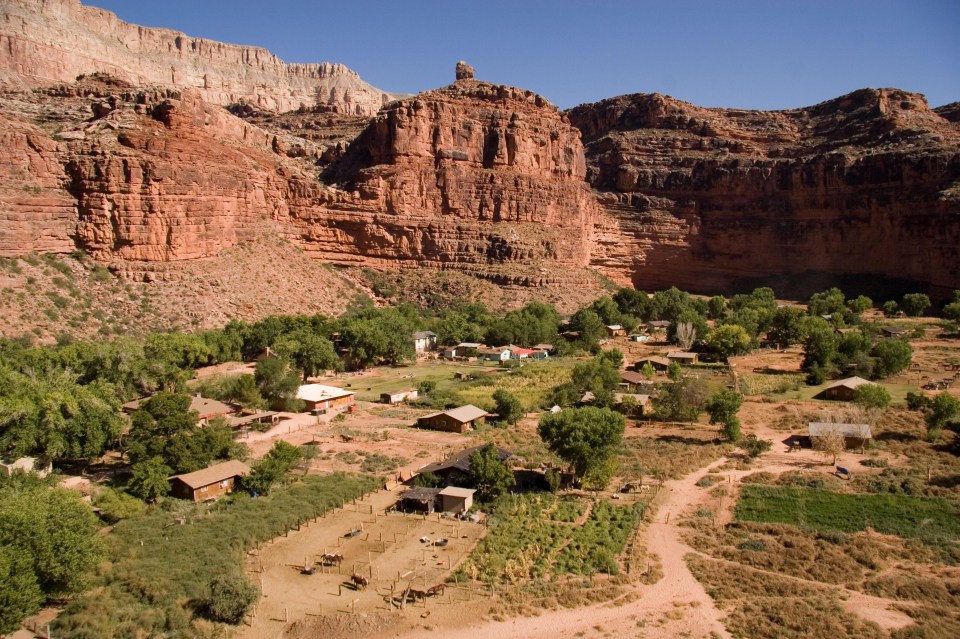 It is an eight-mile trek on foot to get to the village of Supai in Havasu Canyon