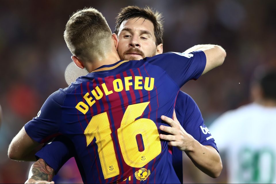  Gerard Deulofeu and Lionel Messi have already renewed a playing relationship after the winger re-joined Barcelona