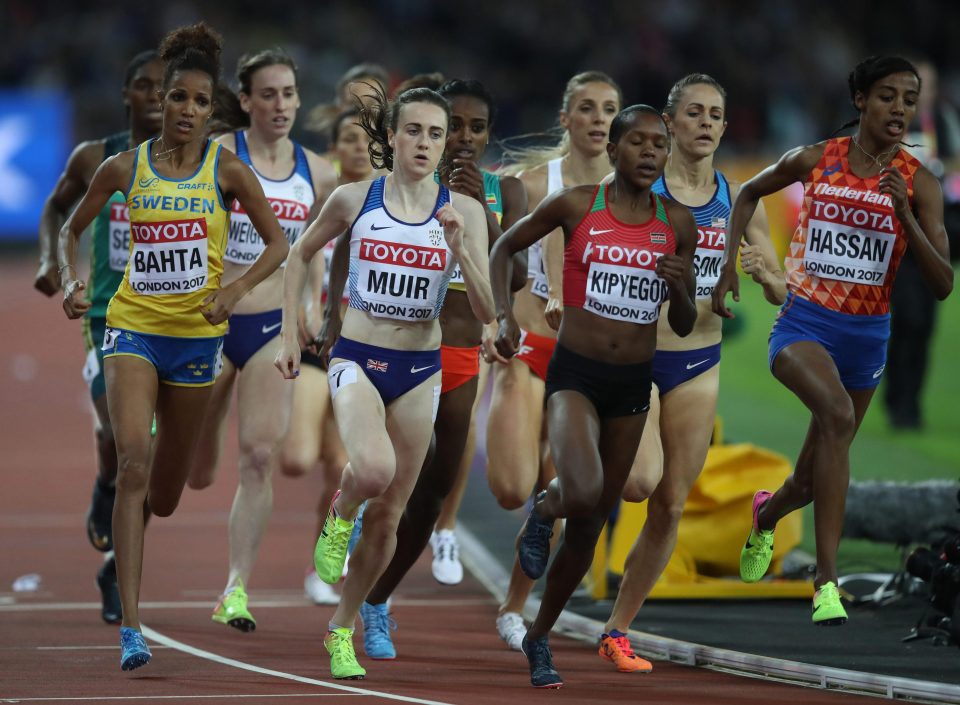  Laura Muir positioned herself well during the race but did not get the medal she was looking for