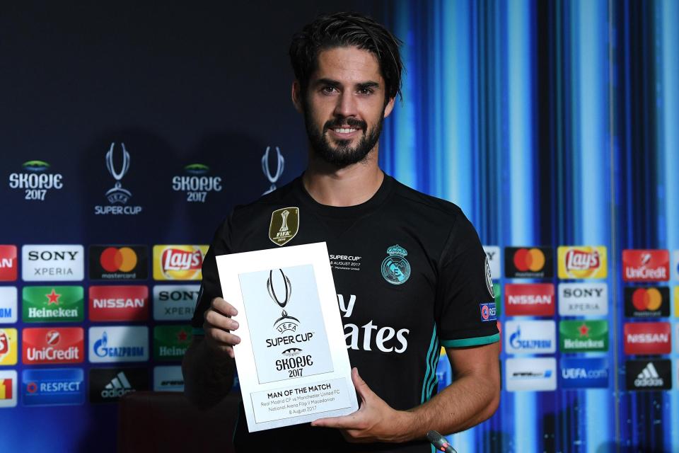  Isco was man-of-the-match in Real Madrid's win over Manchester United