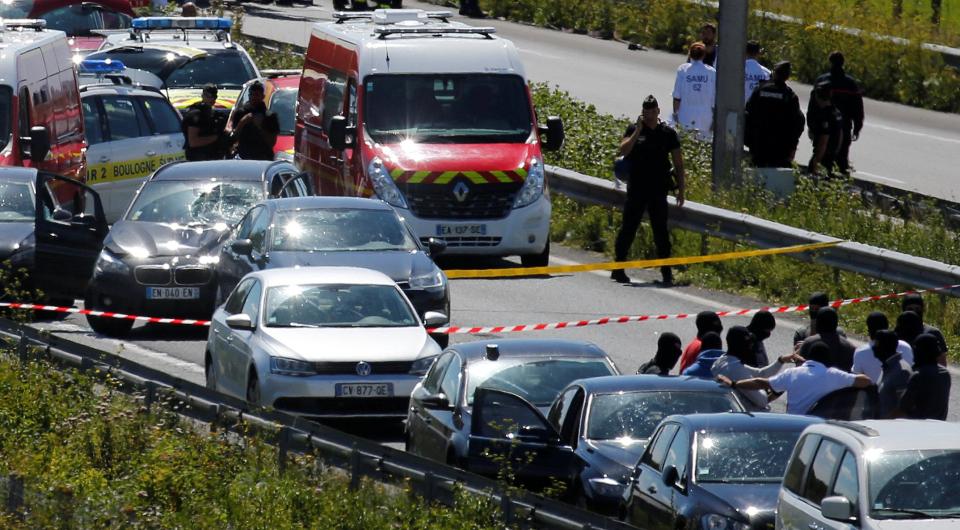  The suspect was shot five times by brave anti-terror cops on road to Calais