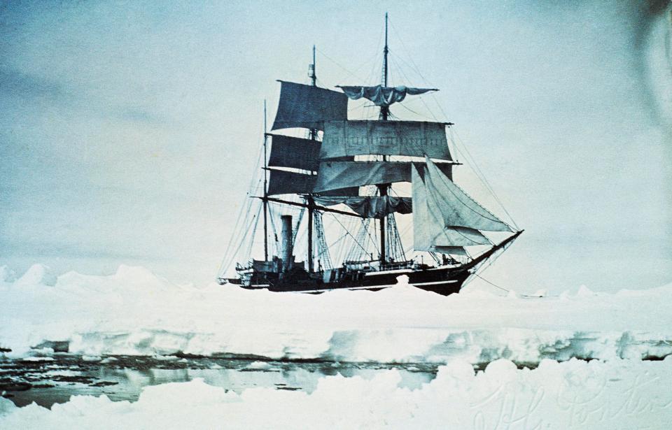  The Terra Nova exploration ship in the ice in the Antarctic, during an expedition led by Captain Robert Falcon Scott