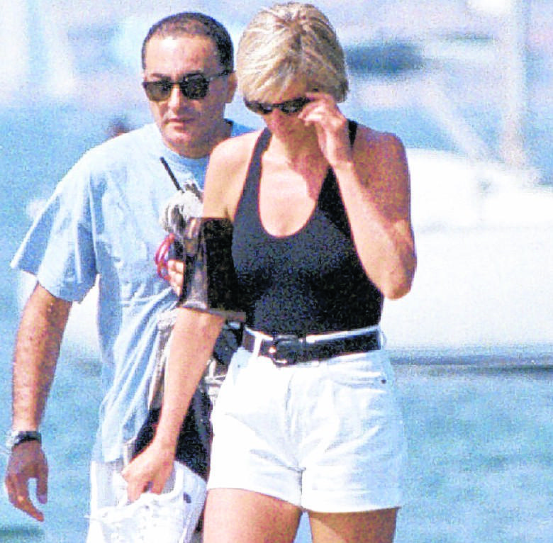 Princess Diana and Dodi Fayed in St. Tropez in 1997