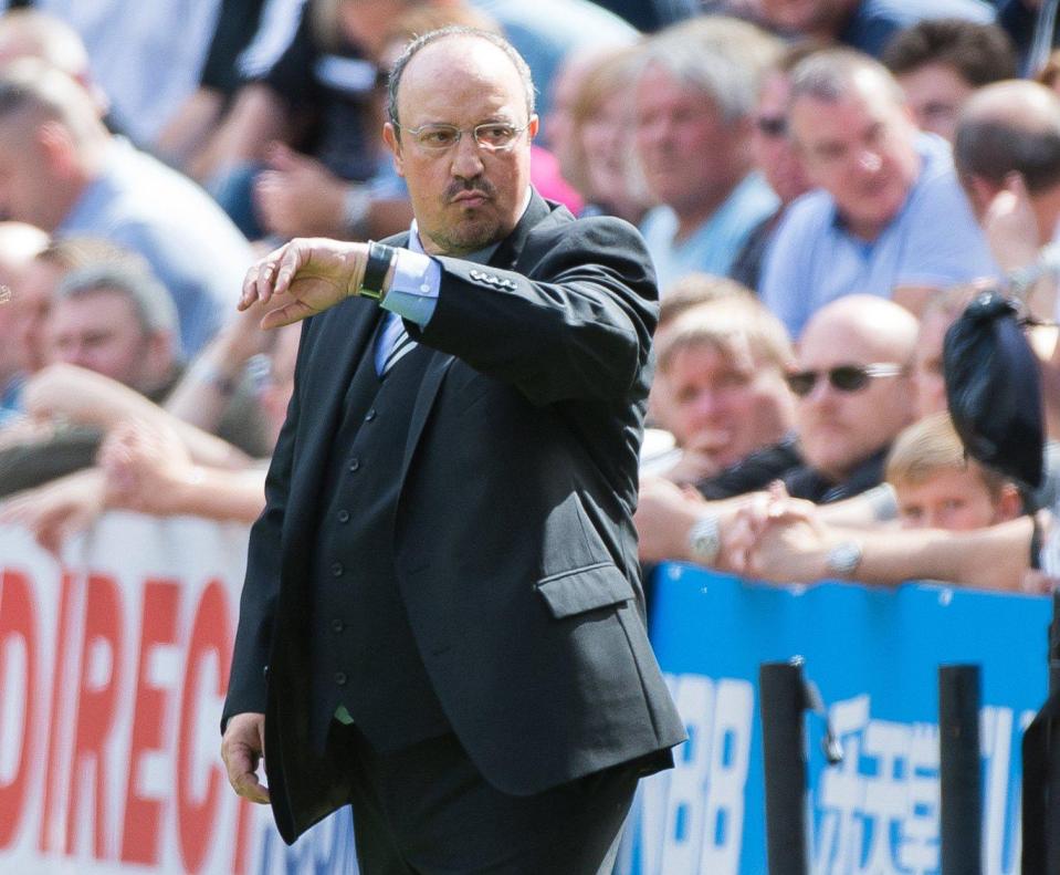  Rafa Benitez watched on as his undermanned Newcastle lost 2-0 on the opening day