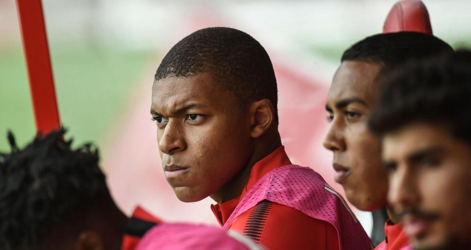  Kylian Mbappe watched on from the dugout when Monaco faced Dijon on the weekend