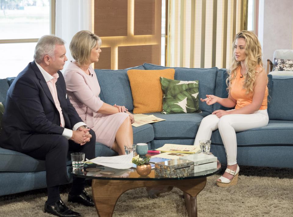  Chloe Ayling gives her version of events to This Morning presenters Eamonn Holmes and Ruth Langsford