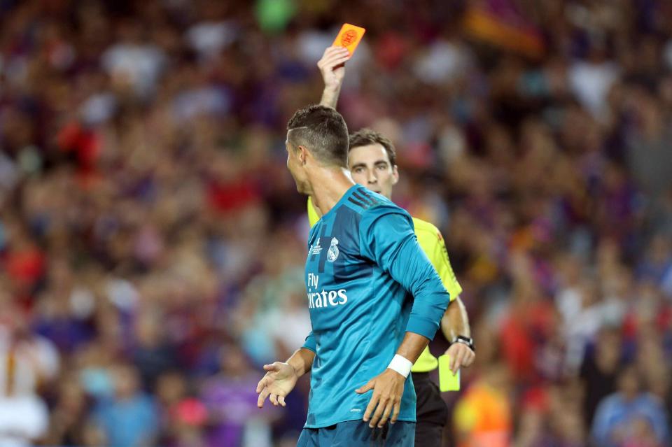  Ronaldo was banned for five games over the Super Cup incident