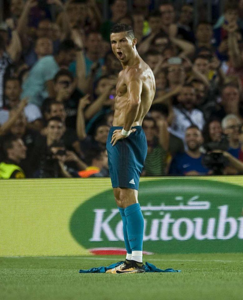  Ronaldo's first booking came for taking his shirt off to celebrate a goal