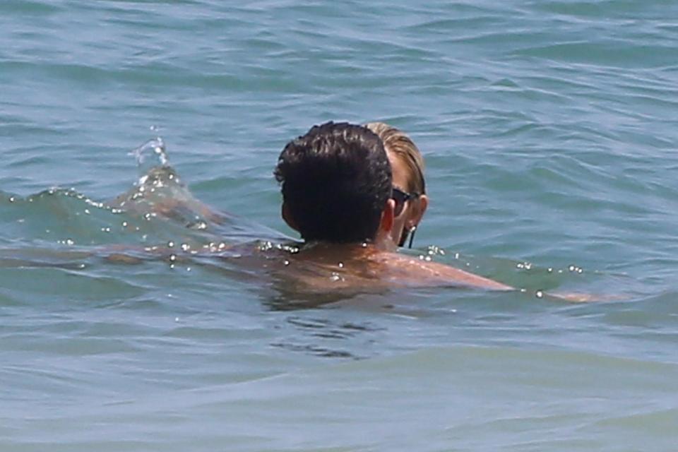  During his day out at the beach, Orlando and his pal enjoyed a swim in the ocean