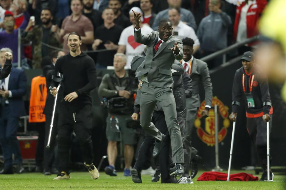  The Swedish international was on crutches for the Europa League final win over Ajax