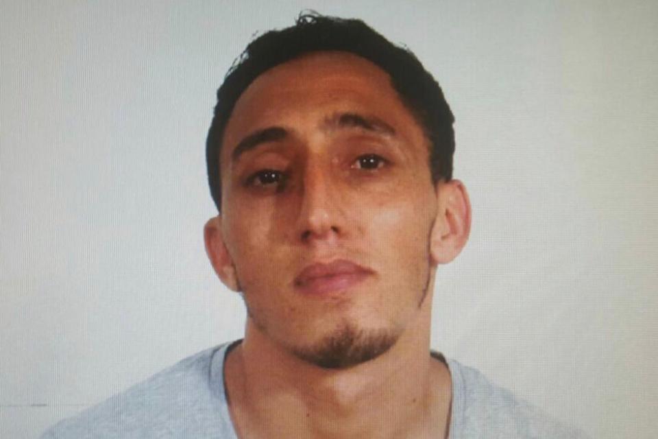  Driss Oukobir, pictured, handed himself in to police claiming his identity papers had been stolen by his younger brother Moussa