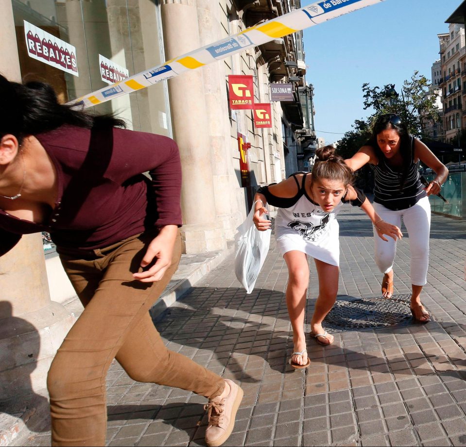  People fleeing the scene at the heart of the Catalan city