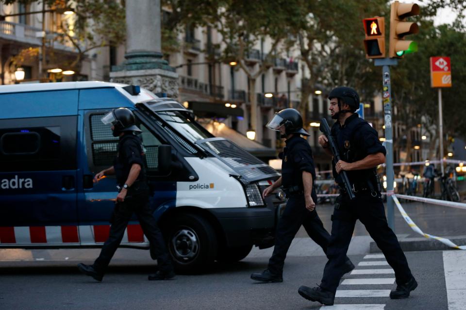  Police locked down the Las Ramblas in the hours after the attack