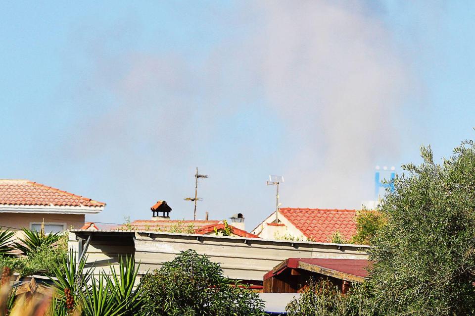  Smoke caused by the controlled explosion carried out by police in Alcanar