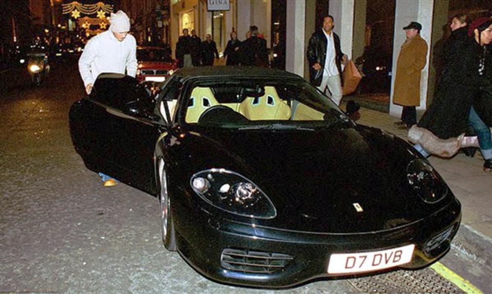  Beckham bought the Ferrari during his later years at Manchester United