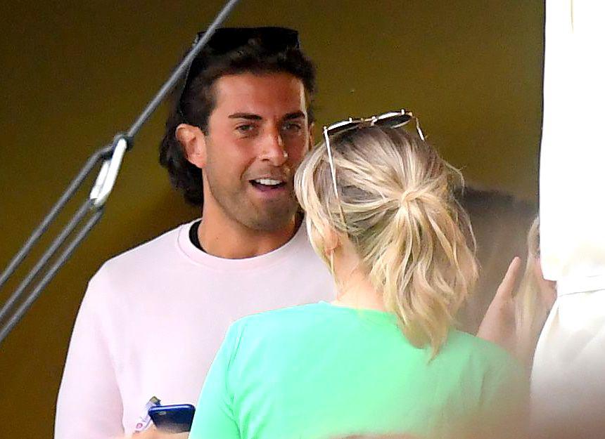  James Argent and Lydia Bright caught up backstage at V Festival