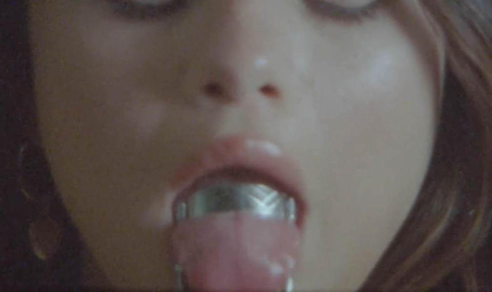  The video sees her put her tongue in an eyelash curler