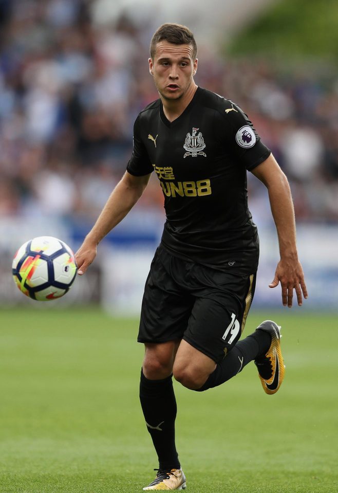  Summer signing Javier Manquillo during Newcastle's 1-0 defeat to Huddersfield